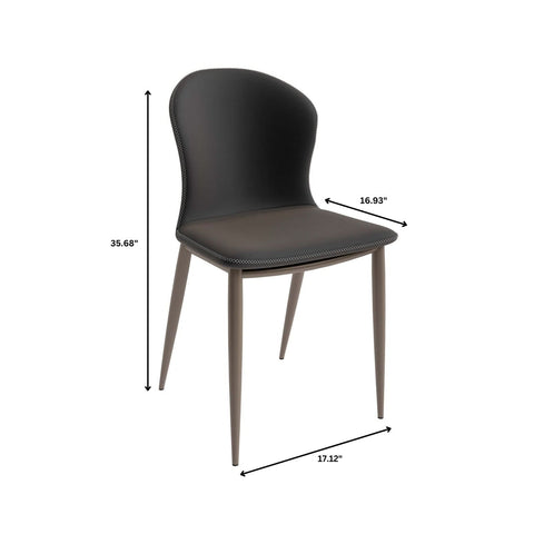 LeisureMod Mosaic Modern Dining Chair Upholstered Fabric Side Chair Foam Cushioned Modern Accent Chair with Metal Legs