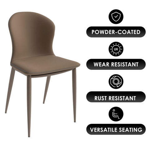 LeisureMod Mosaic Modern Dining Chair Upholstered Fabric Side Chair Foam Cushioned Modern Accent Chair with Metal Legs