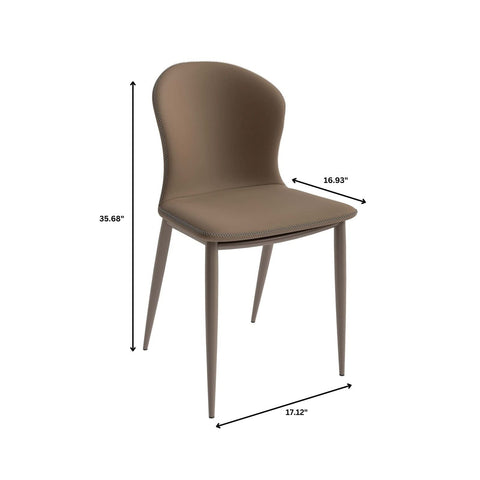 LeisureMod Mosaic Modern Dining Chair Upholstered Fabric Side Chair Foam Cushioned Modern Accent Chair with Metal Legs