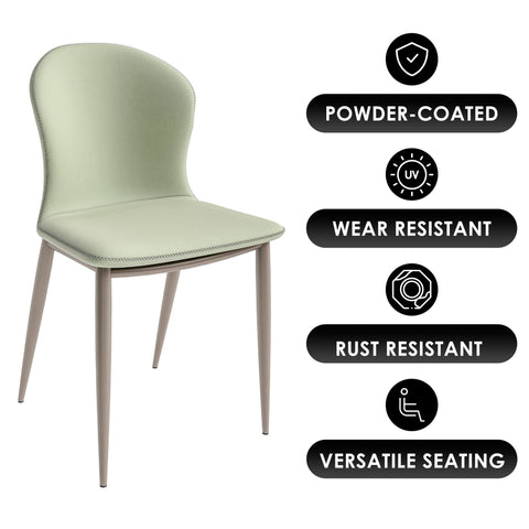 LeisureMod Mosaic Modern Dining Chair Upholstered Fabric Side Chair Foam Cushioned Modern Accent Chair with Metal Legs