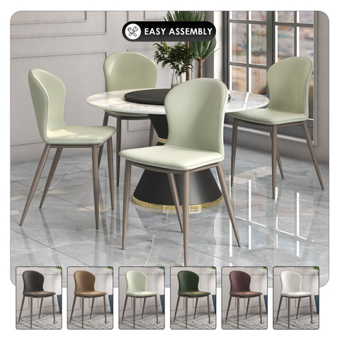 LeisureMod Mosaic Modern Dining Chair Upholstered Fabric Side Chair Foam Cushioned Modern Accent Chair with Metal Legs
