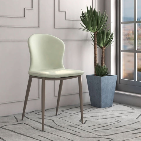 LeisureMod Mosaic Modern Dining Chair Upholstered Fabric Side Chair Foam Cushioned Modern Accent Chair with Metal Legs