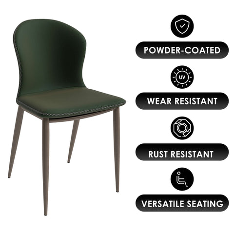 LeisureMod Mosaic Modern Dining Chair Upholstered Fabric Side Chair Foam Cushioned Modern Accent Chair with Metal Legs