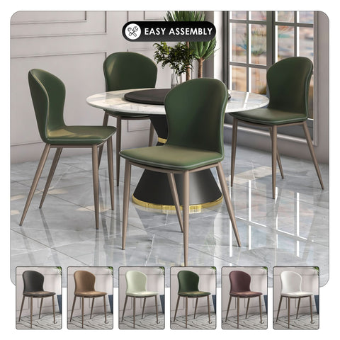 LeisureMod Mosaic Modern Dining Chair Upholstered Fabric Side Chair Foam Cushioned Modern Accent Chair with Metal Legs