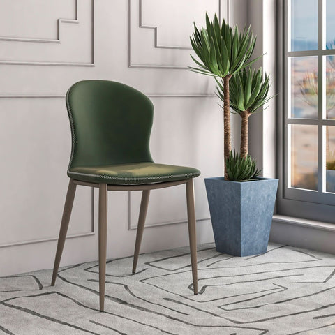 LeisureMod Mosaic Modern Dining Chair Upholstered Fabric Side Chair Foam Cushioned Modern Accent Chair with Metal Legs