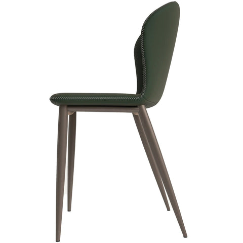 LeisureMod Mosaic Modern Dining Chair Upholstered Fabric Side Chair Foam Cushioned Modern Accent Chair with Metal Legs