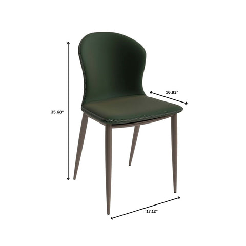 LeisureMod Mosaic Modern Dining Chair Upholstered Fabric Side Chair Foam Cushioned Modern Accent Chair with Metal Legs