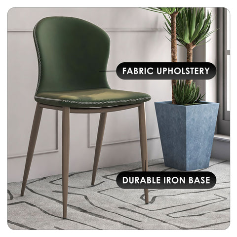 Mosaic Dining Chair Upholstered Fabric Foam Cushioned Chair with Metal Legs