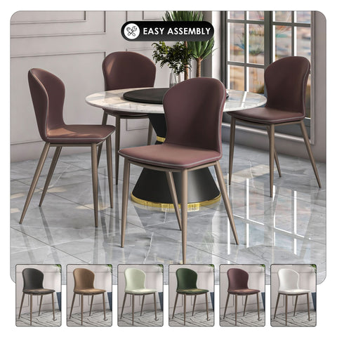 LeisureMod Mosaic Modern Dining Chair Upholstered Fabric Side Chair Foam Cushioned Modern Accent Chair with Metal Legs