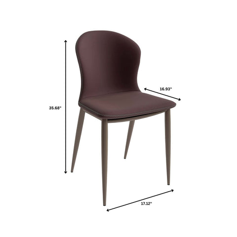 LeisureMod Mosaic Modern Dining Chair Upholstered Fabric Side Chair Foam Cushioned Modern Accent Chair with Metal Legs