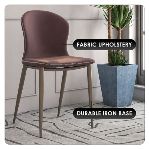 Mosaic Dining Chair Upholstered Fabric Foam Cushioned Chair with Metal Legs