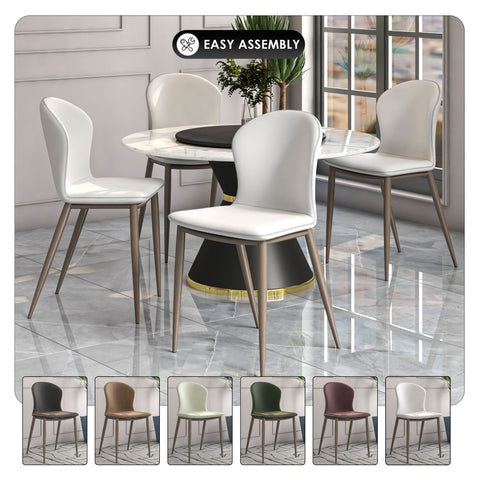 LeisureMod Mosaic Modern Dining Chair Upholstered Fabric Side Chair Foam Cushioned Modern Accent Chair with Metal Legs