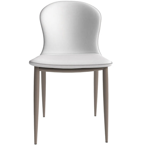 LeisureMod Mosaic Modern Dining Chair Upholstered Fabric Side Chair Foam Cushioned Modern Accent Chair with Metal Legs