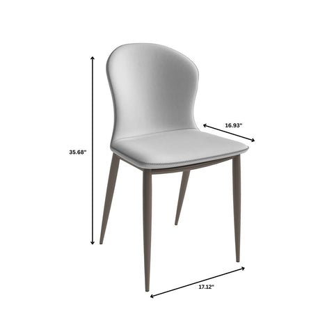 LeisureMod Mosaic Modern Dining Chair Upholstered Fabric Side Chair Foam Cushioned Modern Accent Chair with Metal Legs