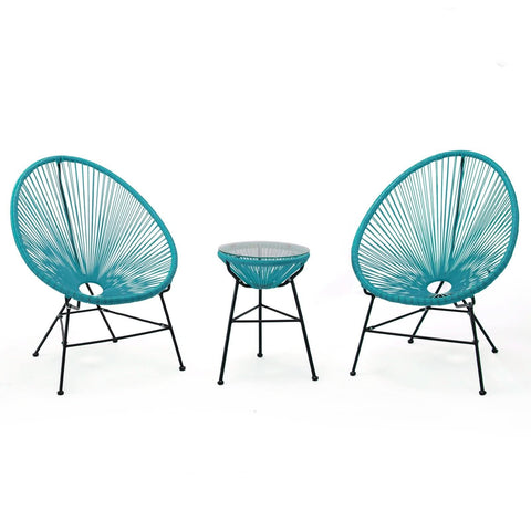 Montara 3 Piece Outdoor Lounge Patio Chairs With Glass Top Table