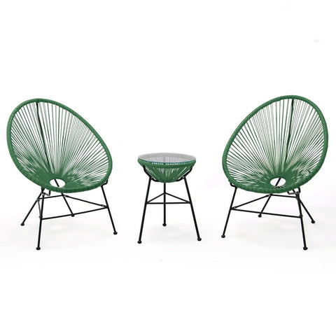 Montara 3 Piece Outdoor Lounge Patio Chairs With Glass Top Table