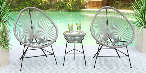 Montara 3 Piece Outdoor Lounge Patio Chairs With Glass Top Table