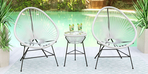 Montara 3 Piece Outdoor Lounge Patio Chairs With Glass Top Table