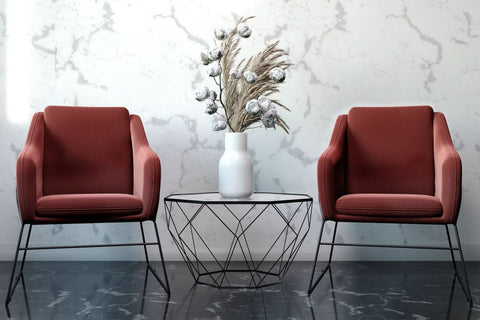 Malibu Octagon Coffee Table with Glass Top and Geometric Metal Base