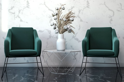 Malibu Octagon Coffee Table with Glass Top and Geometric Metal Base
