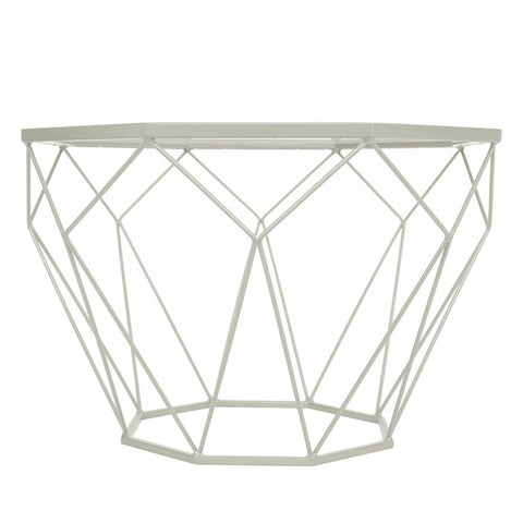Malibu Octagon Coffee Table with Glass Top and Geometric Metal Base