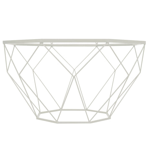 Malibu Octagon Coffee Table with Glass Top and Geometric Metal Base