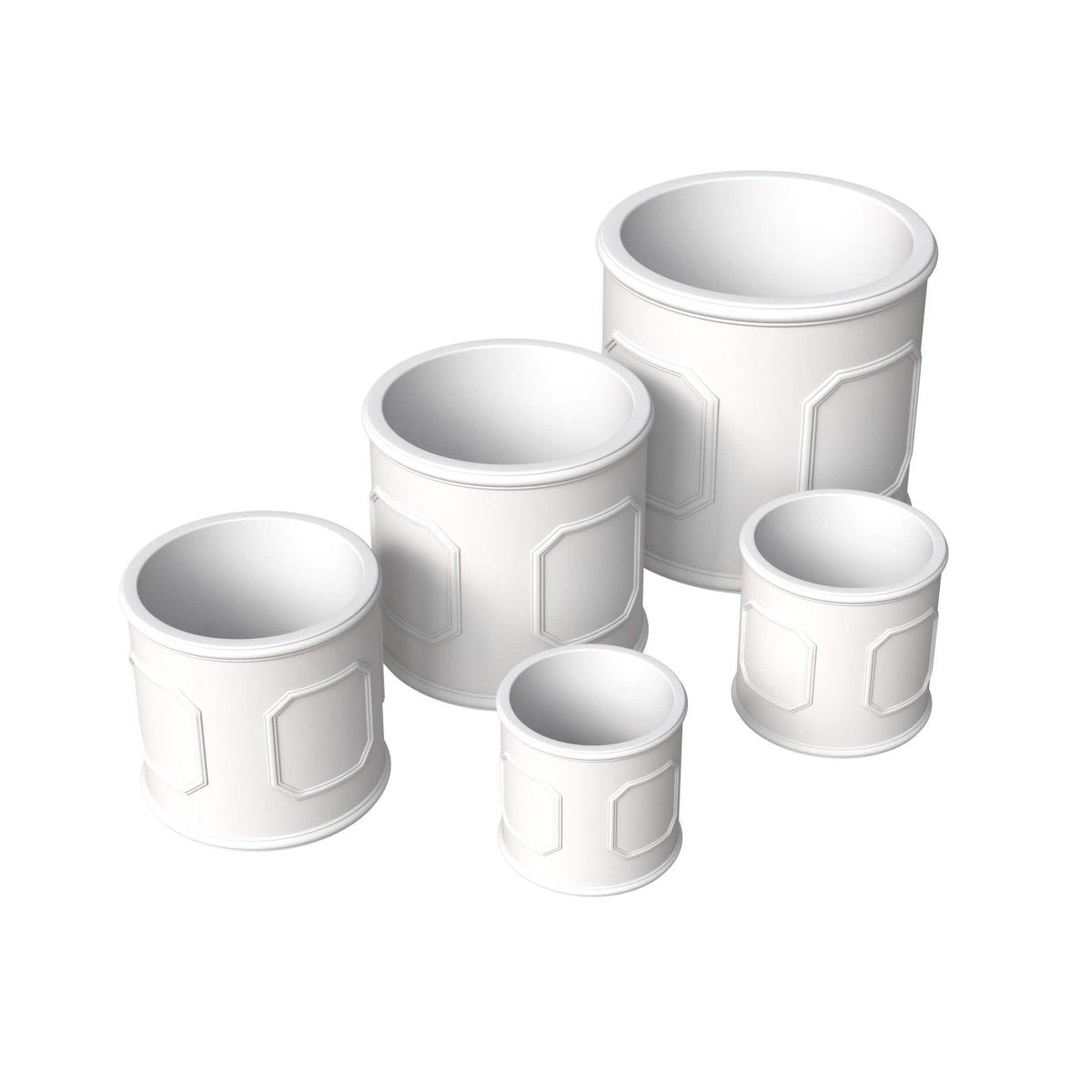 Meadow 5 - Piece Fiberstone and MGO Clay Planter Set, Mid - Century Modern Round Planter Pot for Indoor and Outdoor