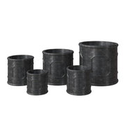 Meadow 5 - Piece Fiberstone and MGO Clay Planter Set, Mid - Century Modern Round Planter Pot for Indoor and Outdoor