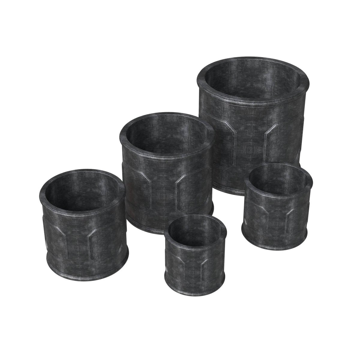 Meadow 5 - Piece Fiberstone and MGO Clay Planter Set, Mid - Century Modern Round Planter Pot for Indoor and Outdoor