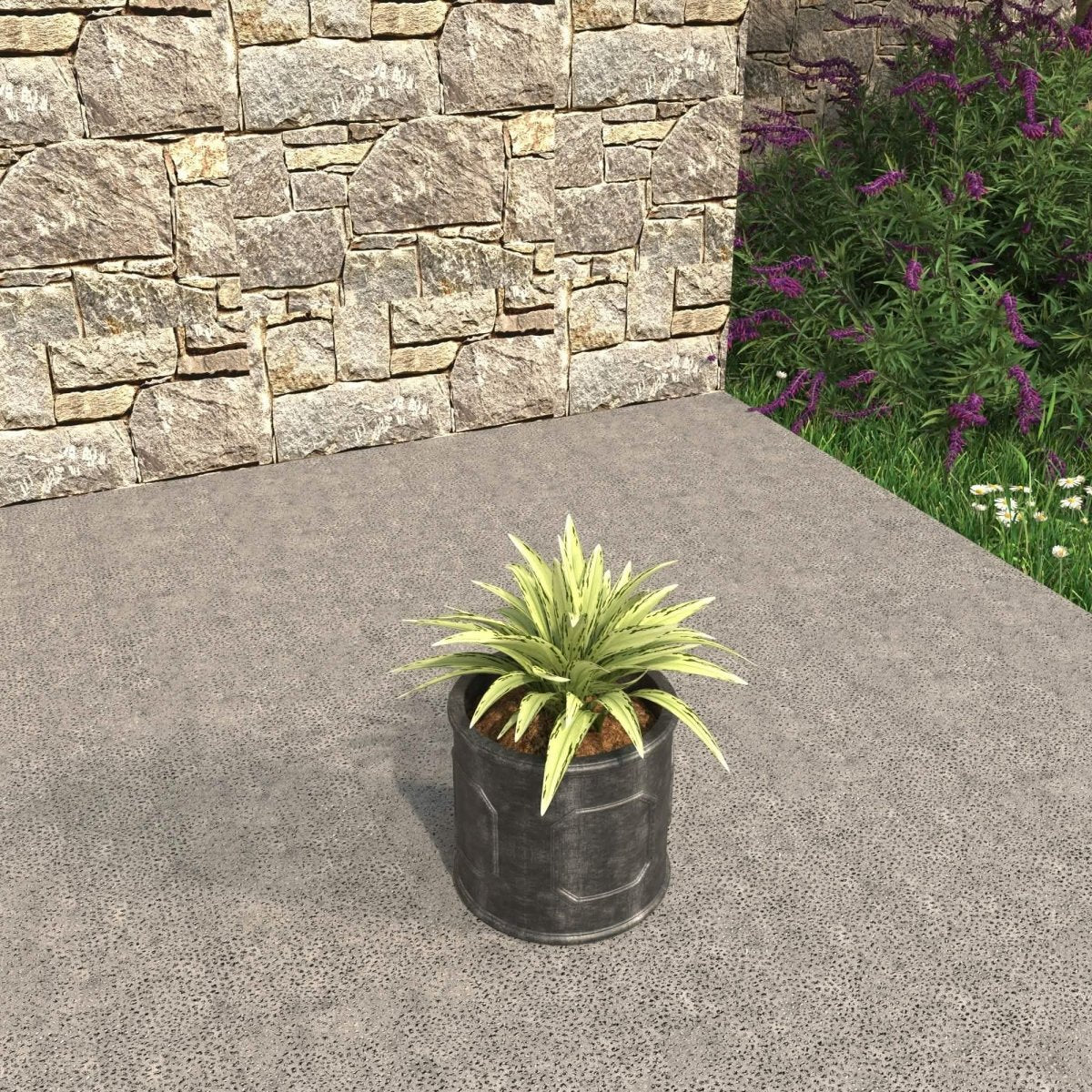 Meadow Fiberstone and MGO Clay Modern Round Planter Pot for Indoor and Outdoor