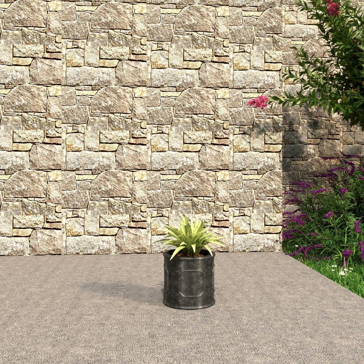 Meadow Fiberstone and MGO Clay Modern Round Planter Pot for Indoor and Outdoor