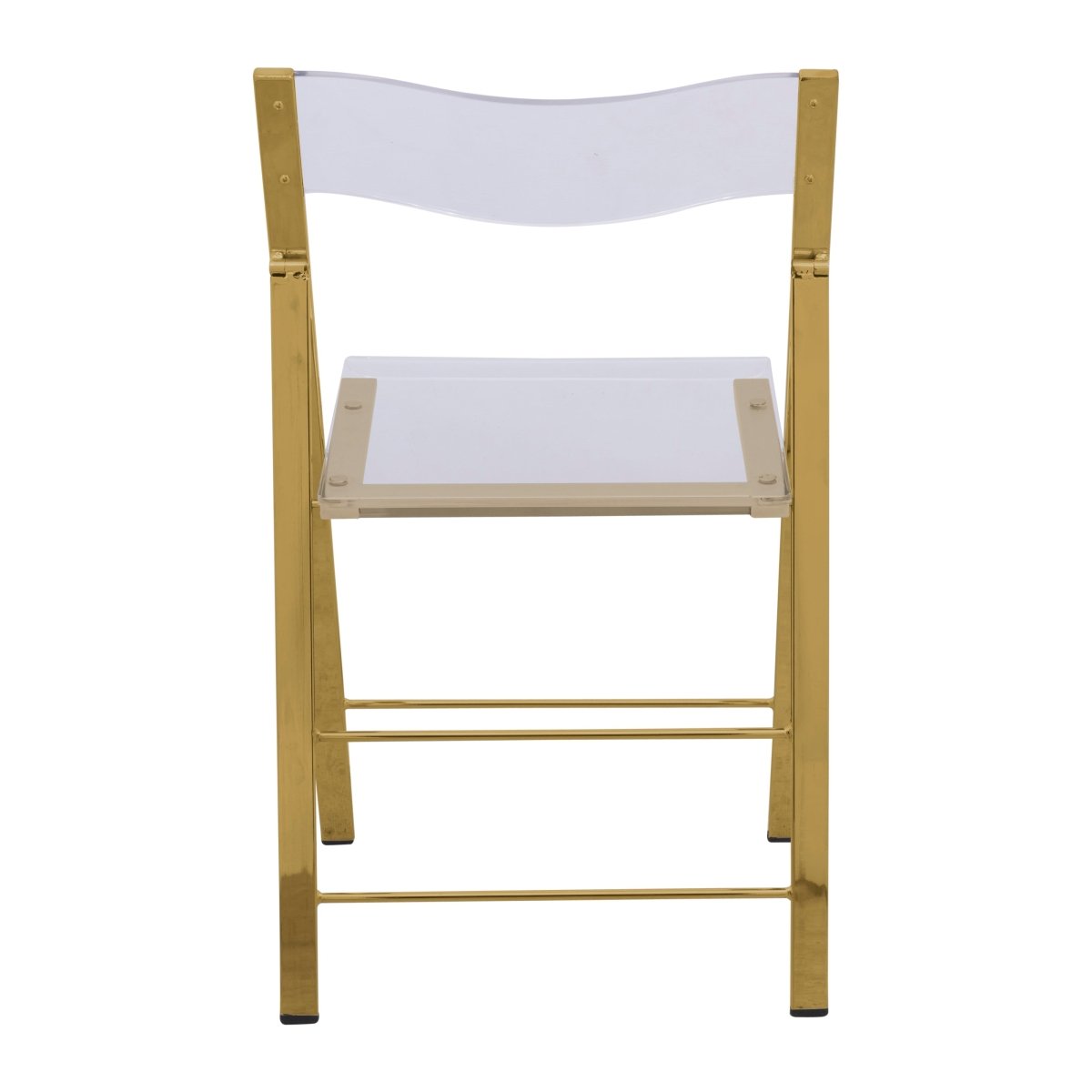 Menno Folding Dining Chair in Gold/Silver/Black Stainless Steel Frame and Base