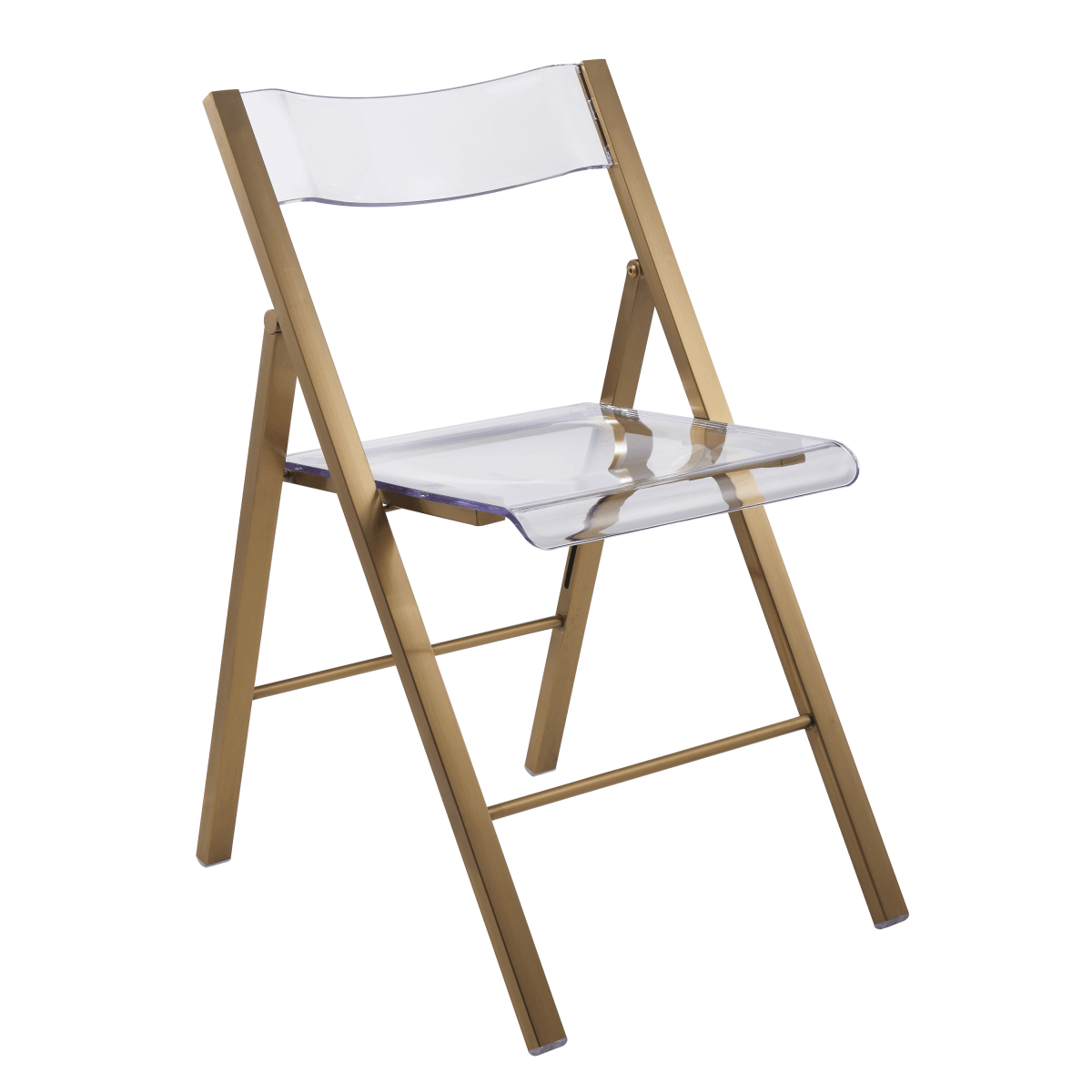 Menno Folding Dining Chair in Gold/Silver/Black Stainless Steel Frame and Base