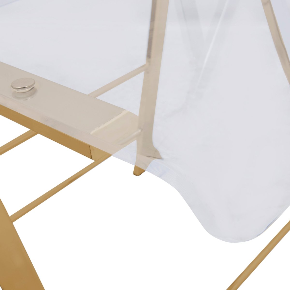 Menno Folding Dining Chair in Gold/Silver/Black Stainless Steel Frame and Base