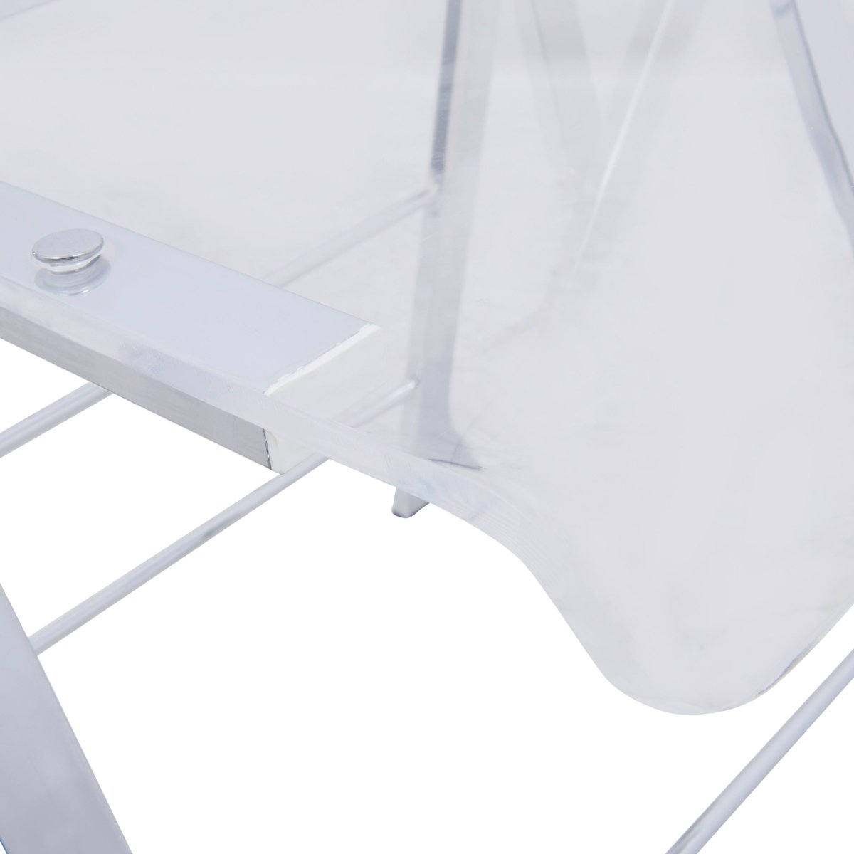 Menno Folding Dining Chair in Gold/Silver/Black Stainless Steel Frame and Base