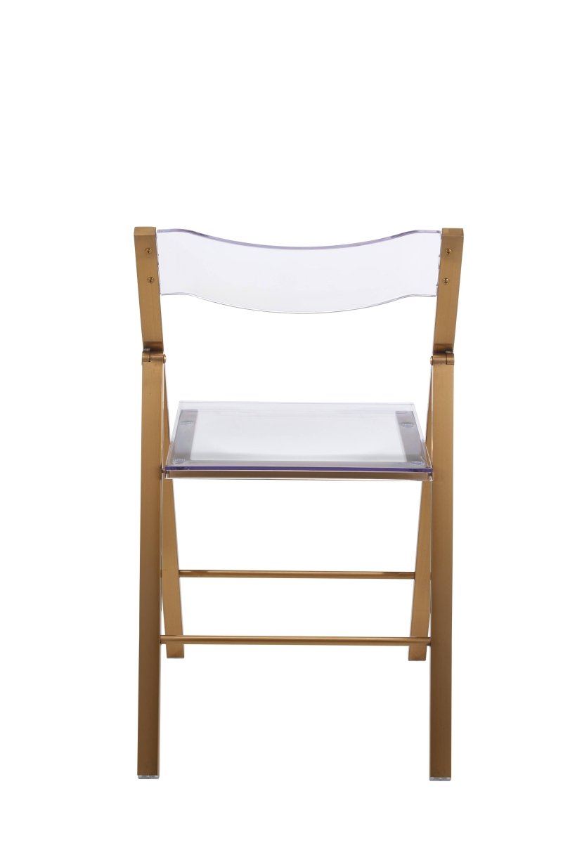 Menno Folding Dining Chair in Gold/Silver/Black Stainless Steel Frame and Base