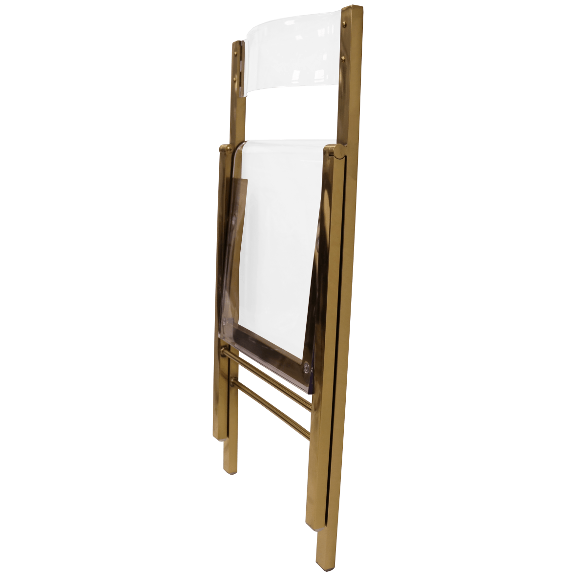 Menno Folding Dining Chair in Gold/Silver/Black Stainless Steel Frame and Base