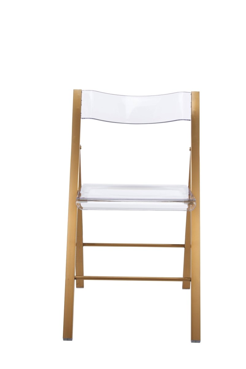 Menno Folding Dining Chair in Gold/Silver/Black Stainless Steel Frame and Base
