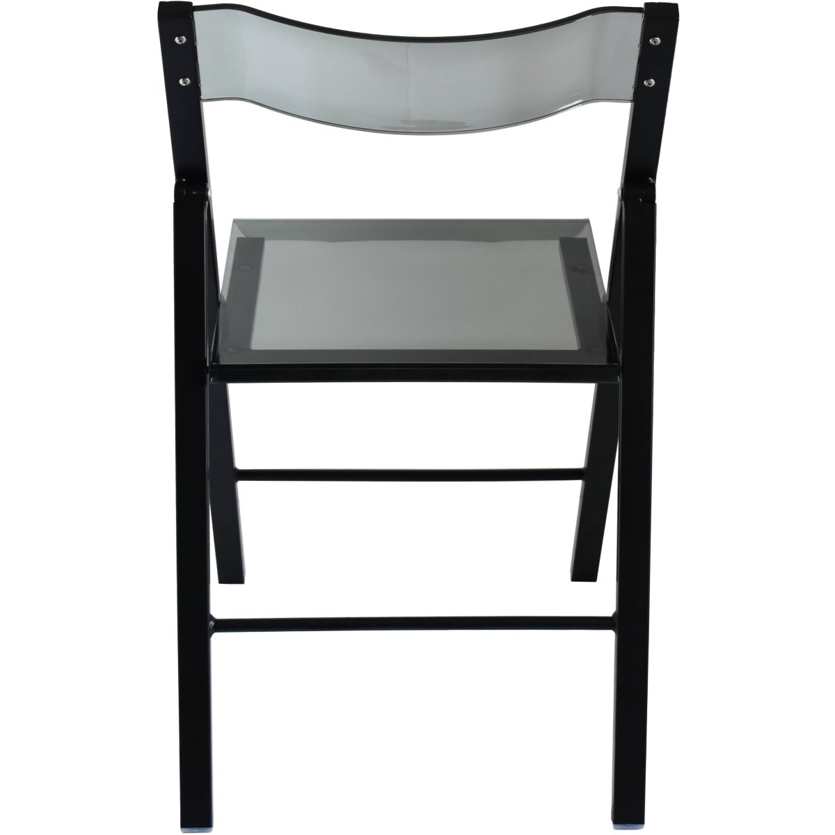 LeisureMod Menno Modern Clear Acrylic Folding Chair Black LeisureMod Menno Modern Clear Acrylic Folding Chair Black