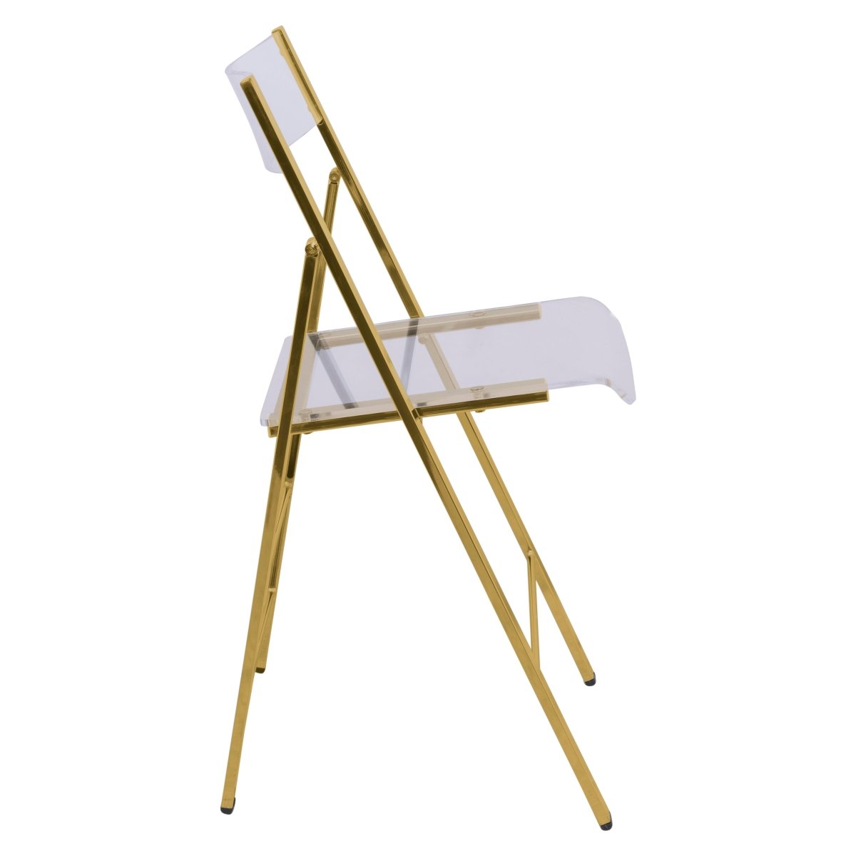 Menno Folding Dining Chair in Gold/Silver/Black Stainless Steel Frame and Base