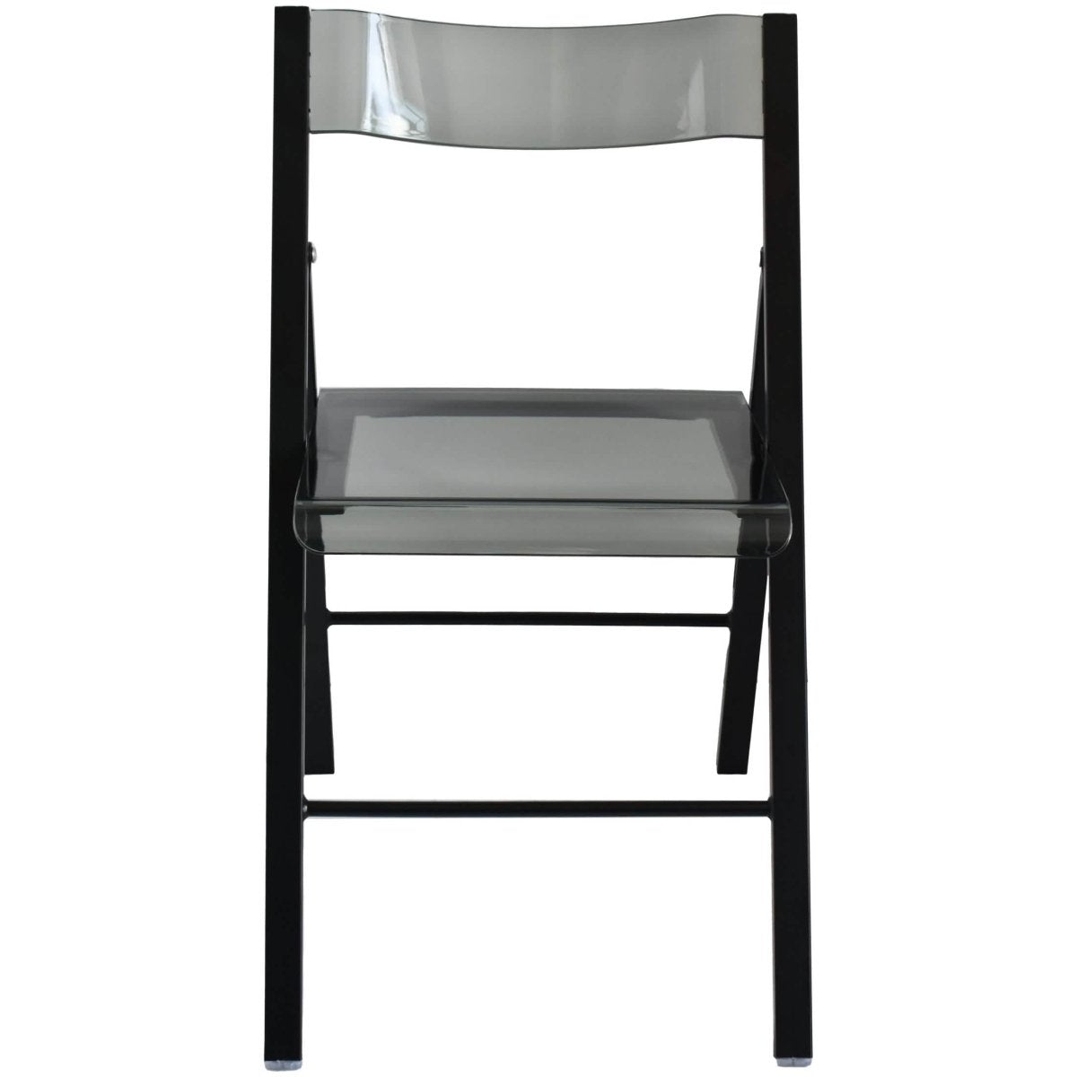 Menno Modern Acrylic Folding Chair with Stainless Steel Frame Set of 4