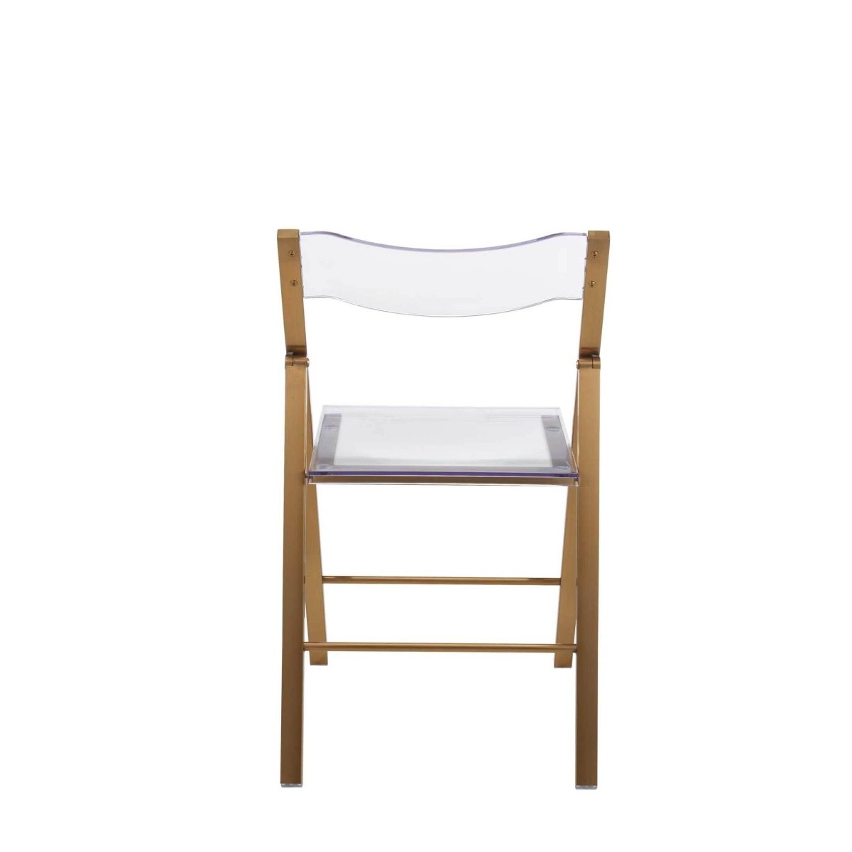 Menno Modern Acrylic Folding Chair with Stainless Steel Frame Set of 4