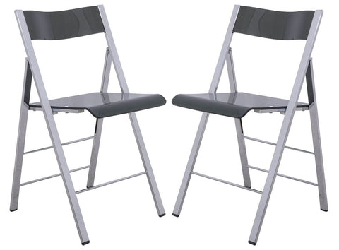 Menno Modern Acrylic Folding Chair Set of 2