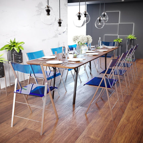 Menno Modern Acrylic Folding Chair Set of 2