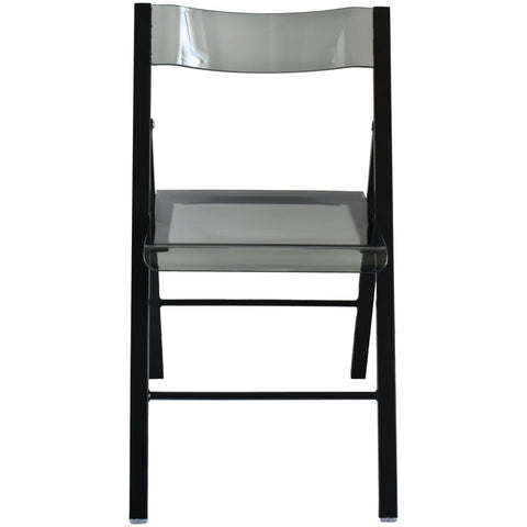 Menno Modern Acrylic Folding Chair with Stainless Steel Frame Set of 4