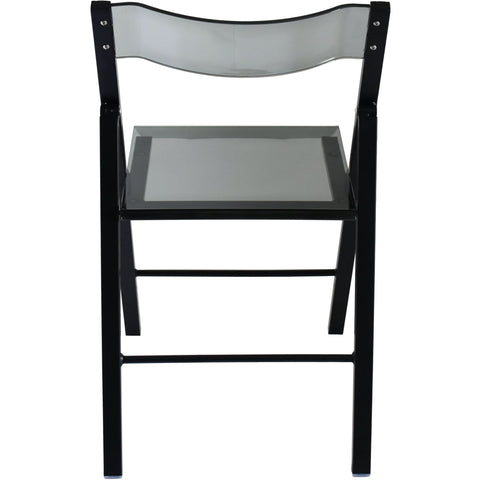 Menno Modern Acrylic Folding Chair with Stainless Steel Frame Set of 4