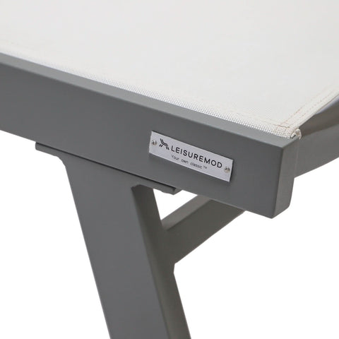 Marlin Modern White Aluminum Outdoor Chaise Lounge Chair Set of 2 With Arms And Square Fire Pit Side Table for Patio