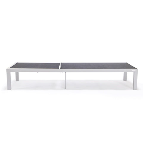 Marlin Patio Chaise Lounge Chair with White Aluminum Frame, Set of 2