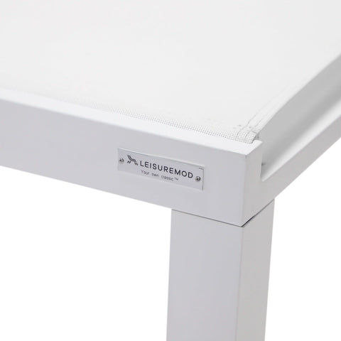 Marlin Patio Chaise Lounge Chair with White Aluminum Frame, Set of 2