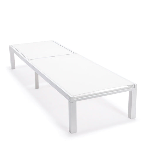 Marlin Patio Chaise Lounge Chair with White Aluminum Frame, Set of 2